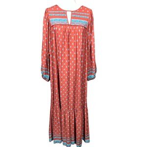 Wrap London‎ Dress Women's Size 10 Brown NEW Cottagecore Peasant Boho Vacation